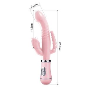 Vibrador Ponto G, Clitoriano e Plug Anal 3 em 1